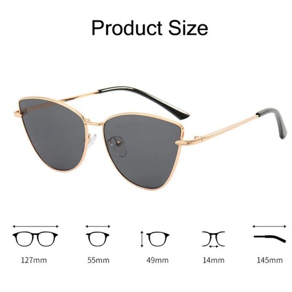 Fashion Oversized Vintage Style Cat Eye Sunglasses Summer Eyewear Shades - Picture 5 of 7